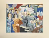 14 juillet en Avignon, 1923-1930 by André Lhote, Aquarelle sur papier, sold May 2022