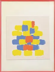 Composition by Albert Chubac, 1983, Gouache sur papier, sold May 2022