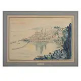 Le port, vue de Menton, 28 août 1961 by Henry Dauberville, Aquarelle signée et située en bas à gauche, sold Jul 2000
