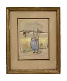 La jeune mêre by Luigi Rossi, Pastel et crayon gras sur papier signé en bas à droite H_12 cm L_9 cm, sold Mar 2022