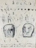 Sans titre by Philippe Cognée, 1989, Huile, crayon et fusain sur papier, sold Feb 2022