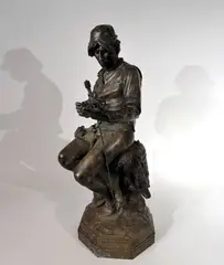 L'armurier by Charles Henri Maniglier, 1881, Bronze à patine brune, sold Mar 2026
