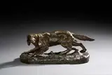 Épagneul à l’arrêt by Jules Moigniez, Épreuve en bronze à patine brune, sold Mar 2026