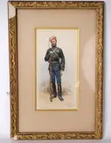 Garde à cheval du 2e régiment de cuirassier en tenue de manoeuvre by Édouard Detaille, 1885, Gouache aquarelle sur papier, sold Mar 2026