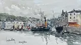 Le port de Honfleur by Fernand Herbo, Aquarelle signée et située en bas à gauche, sold Apr 2025