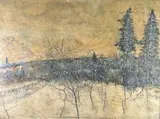 Les arbres, l'hiver by Bernard Gantner, Aquarelle signée en bas à droite, sold Apr 2025