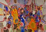 Le marché aux fleurs" by Claude Maréchal, 1961, Aquarelle signée et datée en bas à droite, sold Apr 2025