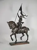 Jeanne d'Arc à cheval by Emmanuel Frémiet, Epreuve en bronze à patine brun nuancé, sold Apr 2025