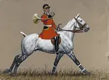 Valet de chasse by Francisque Rebour, Gouache signée en bas à droite, sold Feb 2025