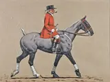 Cavalier by Francisque Rebour, Gouache signée en bas à droite, sold Feb 2025