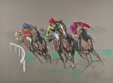 La course by Eugène Péchaubès, Lithographie signée et justifiée, sold Feb 2025