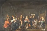 Concert à l'auberge by Jan Miense Molenaer, Panneau de chêne, une planche, non parqueté, sold Feb 2025