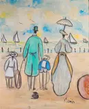 Scène de plage animée by Henry Saint Clair, Aquarelle signée en bas à droite, sold Feb 2025