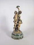 La Danse et la Musique by Jean-Baptiste Germain, Epreuve en bronze à patine vieil or, sold Feb 2025