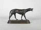 Chien marchant by Isidore Bonheur, Epreuve en bronze à patine brun nuancé, sold Feb 2025