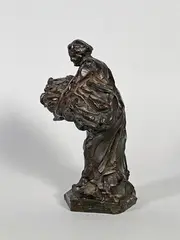 La porteuse de gerbe by Jules Dalou, Epreuve en bronze à patine brun nuancé, sold Feb 2025