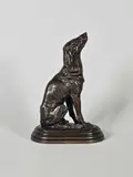 Chien assis by Isidore Bonheur, Epreuve en bronze à patine brun nuancé, sold Feb 2025