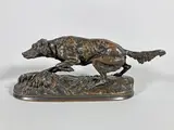 Chien épagneul Sultan by Pierre-Jules Mêne, Epreuve en bronze à patine brun clair nuancé, sold Feb 2025