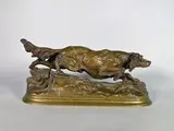 Chien à l'arrêt by Jules Moigniez, Epreuve en bronze à patine brun nuancé, sold Feb 2025