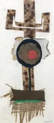 Composition by Raymond Preaux, Collage signé en bas à droite, sold Dec 2024