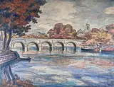 Le pont neuf à Paris by Jan Peszke, Aquarelle et encre signée en bas à gauche, sold Dec 2024