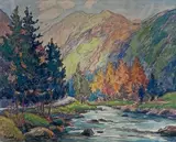 Rivière de montagne by Jan Peszke, Aquarelle signée en bas à gauche, sold Dec 2024
