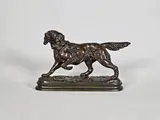 Epagneul à l'arrêt by Alfred Dubucand, Epreuve en bronze à patine brun nuancé, sold Dec 2024