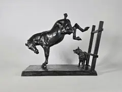 La ruade by Gaston d'Illiers, Epreuve en bronze à patine noire nuancée, sold Dec 2024