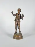 Deux sous mon dernier bouquet by Eutrope Bouret, Epreuve en bronze à patine brun nuancé rouge, sold Dec 2024