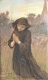 Jeune fille en prière, à l'évocation de Jeanne d'Arc by Émile Friant, 1901, Pastel et fusain signé et daté en bas à gauche, sold Oct 2024