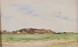 Paysage by Georges René Villain, Aquarelle signée en bas à gauche, sold Oct 2024
