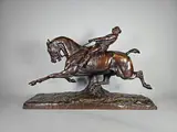 Lad emporté par sa jument cob by Emmanuel De Santa Coloma, Epreuve en bronze à belle patine brun-clair nuancé, sold Oct 2024