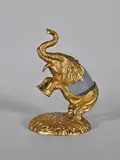 Eléphant cabré by Gabriella Crespi, Epreuve en bronze doré et verre de Murano, sold Oct 2024