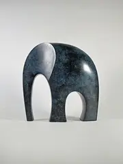 Eléphant by Ferdinand Parpan, Epreuve en bronze à patine bleu persillé noir, sold Oct 2024