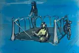 Sortie de métro by Jean Hélion, 1967, Gouache signée et datée en bas à droite, sold Jun 2024