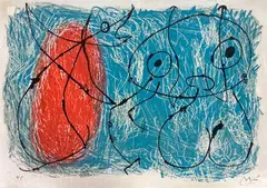 Composition by Joan Miró, Lithographie signée en bas à droite et justifiée hors commerce en bas à gauche, sold Jun 2024