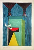 Composition au taureau by Óscar Domínguez, Lithographie signée en bas à gauche et justifiée II/LX en bas à droite, sold Jun 2024