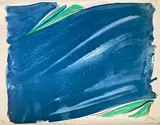 Composition bleu et verte by Olivier Debré, Lithographie en couleurs signée en bas à droite et justifiée, sold Jun 2024