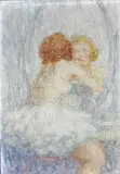 Femme à sa toilette by Lucien Boulier, Pastel sur panneau signé en bas à gauche, sold May 2024