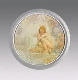 Nu accroupi by Lucien Boulier, Pastel à vue circulaire signé en bas à droite, sold May 2024