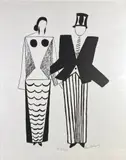Projet de costume pour Le cœur à gaz by Sonia Delaunay, Lithographie signée en bas à droite et justifiée HC XIX/XXV au centre, sold May 2024