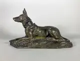 Berger allemand by Jean Joire, Epreuve en bronze à patine brun vert nuancé signée, sold May 2024