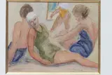 Femmes à la plage by Odilon Roche, Aquarelle signée en bas à droite, sold Apr 2018