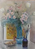 Le bouquet gris au canard by Jean Leyssenne, Aquarelle sur papier, sold Sep 2026