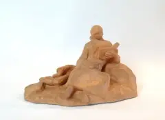 Sans titre by Lucien Brasseur, Terre cuite figurant une femme assise lisant, sold Sep 2026