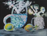 Christmas Still Life No. 3 by Jean Dallaire, 1953, graphite and gouache on board, sold Sep 2025