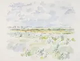 East of Osler, Baled Hay by Reta Madeline Cowley, watercolour on paper, sold Sep 2025