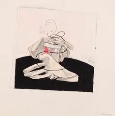 Still Life with Hands and Jar by Ivan Eyre, graphite and coloured pencil on paper, sold Sep 2025