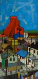 Untitled (Flin Flon) by John Richard Reppen, 1962, mixed media on board, sold Sep 2025