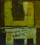 Outside Chichen-Itza by John Richard Reppen, mixed media on board, sold Sep 2025